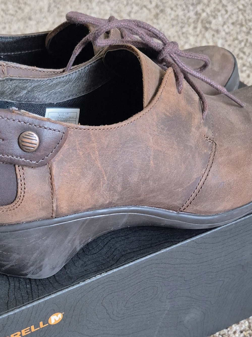 Merrell Women's Butter Rum Brown Nubuck Lace-Up Clogs Size 9